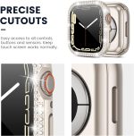 Tensea [2 in 1] for Waterproof Apple Watch Screen Protector Series 8 7 41mm Accessories, iWatch Hard Diamond Bumper Case Built-in Tempered Glass Film, Front & Back Bumper, Bling Face Cover Women - Image 5